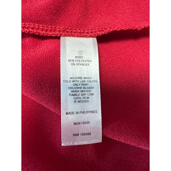 Magnolia Grace Zendaya Handkerchief Hemline Tunic Red W/ Geometric Trim Sz L - Picture 8 of 10